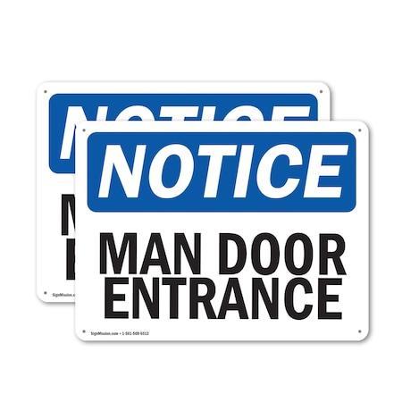 Signmission Man Door Entrance, 18 in W x Rectangle, Plastic OS-2PACK-NS-P-1218-L-14133